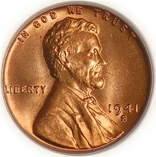 1 cent Obverse Image minted in UNITED STATES in 1941S (Lincoln)  - The Coin Database