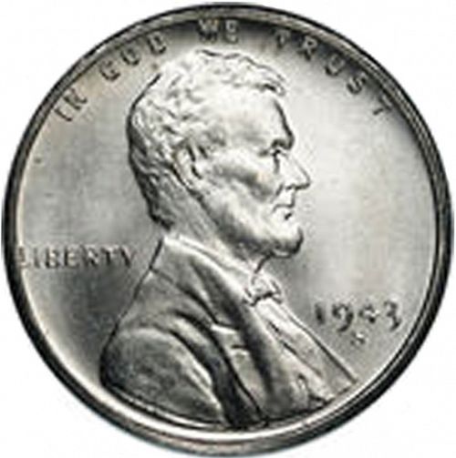1 cent Obverse Image minted in UNITED STATES in 1943S (Lincoln - Steel)  - The Coin Database