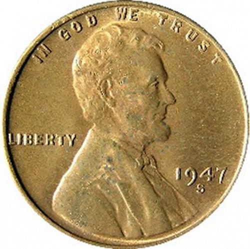 1 cent Obverse Image minted in UNITED STATES in 1947S (Lincoln)  - The Coin Database
