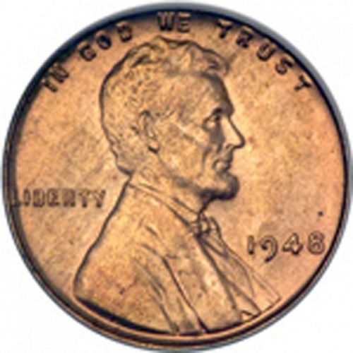 1 cent Obverse Image minted in UNITED STATES in 1948 (Lincoln)  - The Coin Database