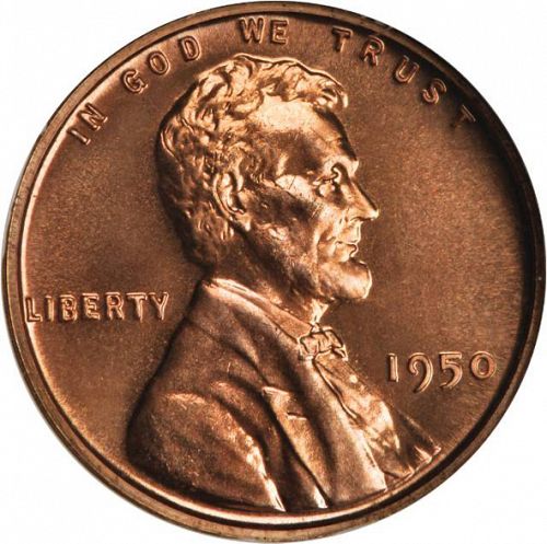 1 cent Obverse Image minted in UNITED STATES in 1950 (Lincoln)  - The Coin Database