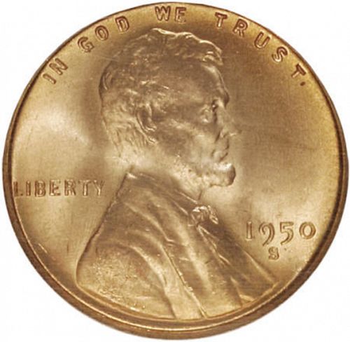 1 cent Obverse Image minted in UNITED STATES in 1950S (Lincoln)  - The Coin Database