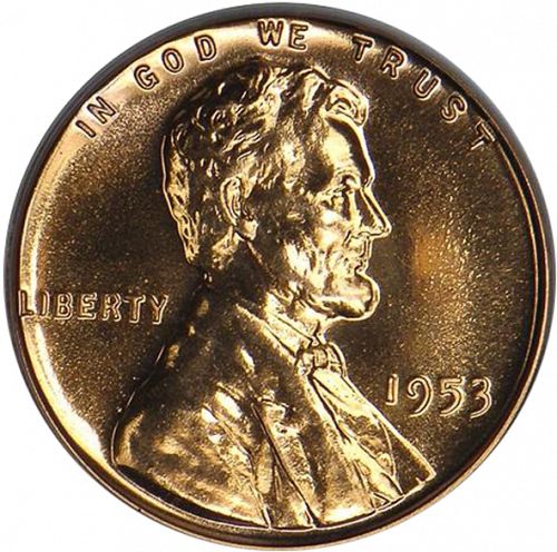 1 cent Obverse Image minted in UNITED STATES in 1953 (Lincoln)  - The Coin Database