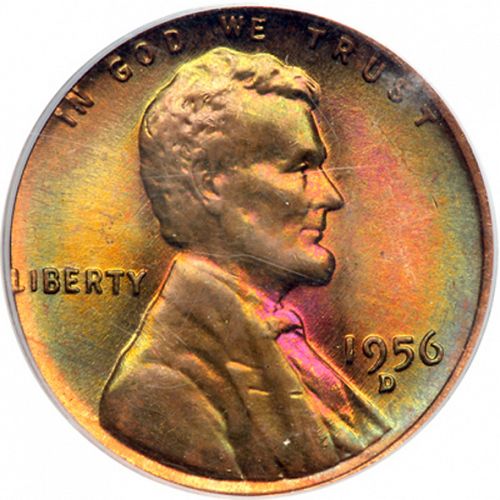 1 cent Obverse Image minted in UNITED STATES in 1956D (Lincoln)  - The Coin Database