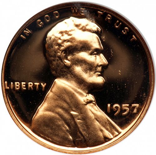 1 cent Obverse Image minted in UNITED STATES in 1957 (Lincoln)  - The Coin Database