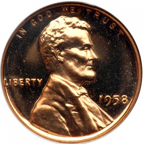 1 cent Obverse Image minted in UNITED STATES in 1958 (Lincoln)  - The Coin Database