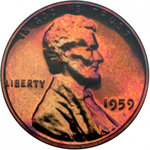 1 cent Obverse Image minted in UNITED STATES in 1959 (Lincoln - Memorial Reverse)  - The Coin Database