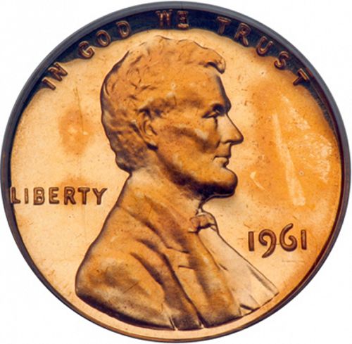 1 cent Obverse Image minted in UNITED STATES in 1961 (Lincoln - Memorial Reverse)  - The Coin Database