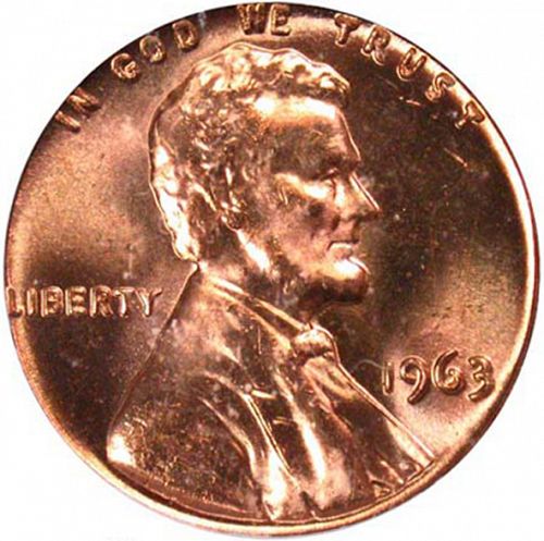 1 cent Obverse Image minted in UNITED STATES in 1963 (Lincoln - Memorial Reverse)  - The Coin Database