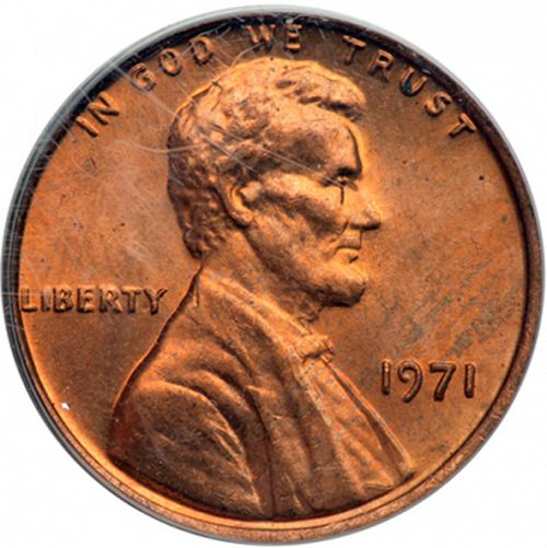 1 cent Obverse Image minted in UNITED STATES in 1971 (Lincoln - Memorial Reverse)  - The Coin Database