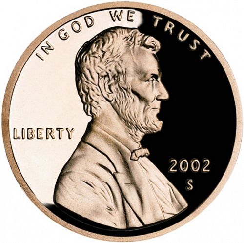 1 cent Obverse Image minted in UNITED STATES in 2002S (Lincoln - Memorial Reverse)  - The Coin Database