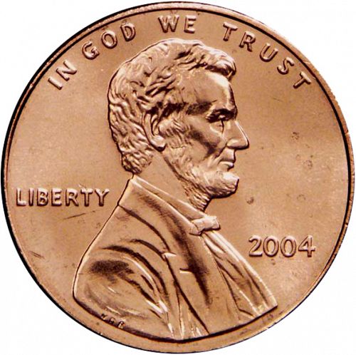 1 cent Obverse Image minted in UNITED STATES in 2004 (Lincoln - Memorial Reverse)  - The Coin Database