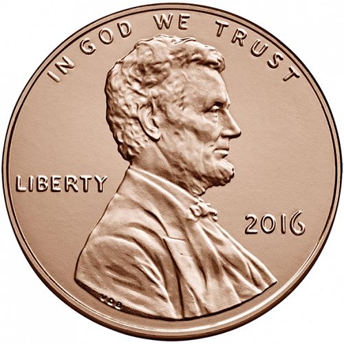 1 cent Obverse Image minted in UNITED STATES in 2016 (Lincoln - Union Shield Reverse)  - The Coin Database