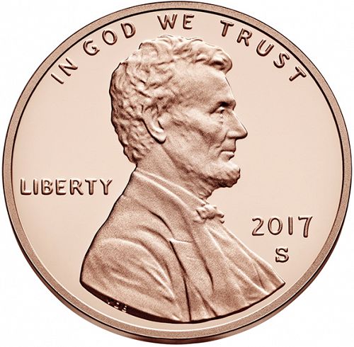 1 cent Obverse Image minted in UNITED STATES in 2017S (Lincoln - Union Shield Reverse)  - The Coin Database