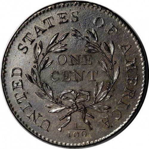 1 cent Reverse Image minted in UNITED STATES in 1794 (Liberty Cap)  - The Coin Database
