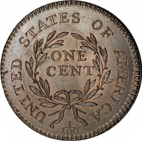 1 cent Reverse Image minted in UNITED STATES in 1795 (Liberty Cap)  - The Coin Database