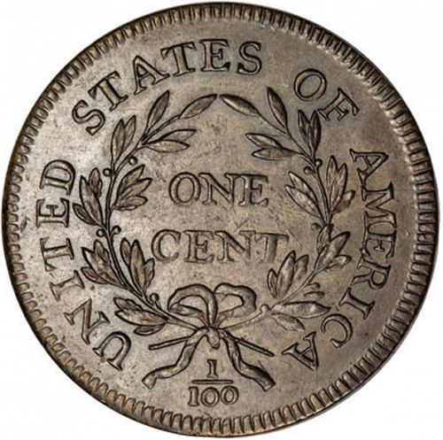 1 cent Reverse Image minted in UNITED STATES in 1796 (Liberty Cap)  - The Coin Database