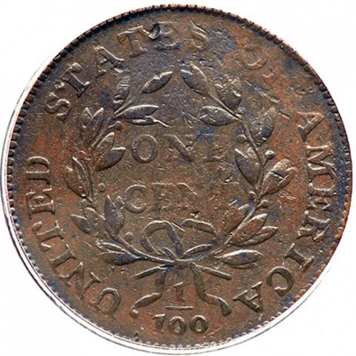 1 cent Reverse Image minted in UNITED STATES in 1799 (Draped Bust)  - The Coin Database