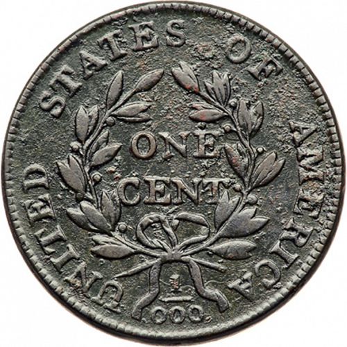 1 cent Reverse Image minted in UNITED STATES in 1801 (Draped Bust)  - The Coin Database