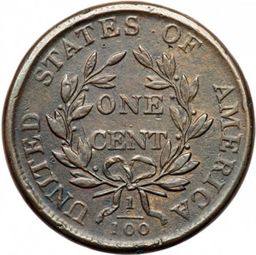 1 cent Reverse Image minted in UNITED STATES in 1805 (Draped Bust)  - The Coin Database