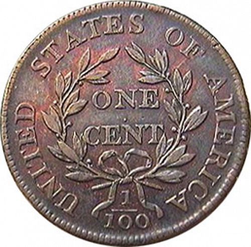 1 cent Reverse Image minted in UNITED STATES in 1807 (Draped Bust)  - The Coin Database