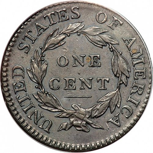 1 cent Reverse Image minted in UNITED STATES in 1814 (Classic Head)  - The Coin Database