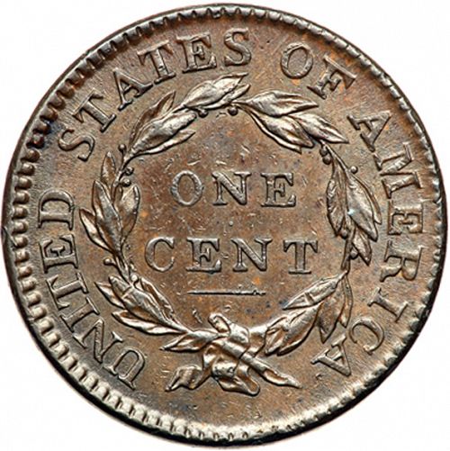 1 cent Reverse Image minted in UNITED STATES in 1818 (Coronet)  - The Coin Database