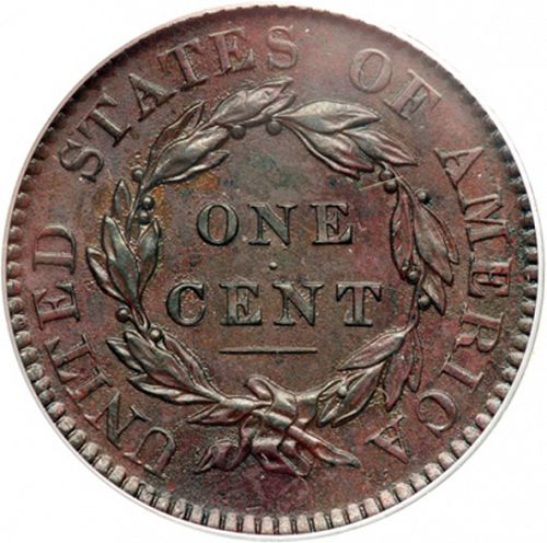 1 cent Reverse Image minted in UNITED STATES in 1820 (Coronet)  - The Coin Database