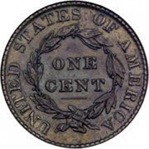 1 cent Reverse Image minted in UNITED STATES in 1823 (Coronet)  - The Coin Database