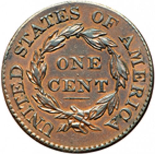 1 cent Reverse Image minted in UNITED STATES in 1825 (Coronet)  - The Coin Database