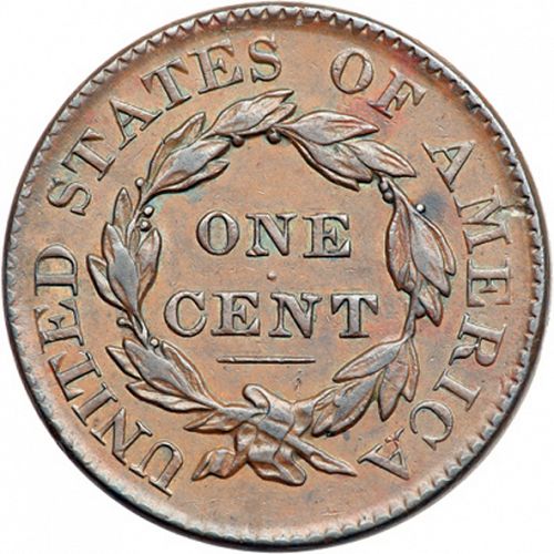 1 cent Reverse Image minted in UNITED STATES in 1826 (Coronet)  - The Coin Database