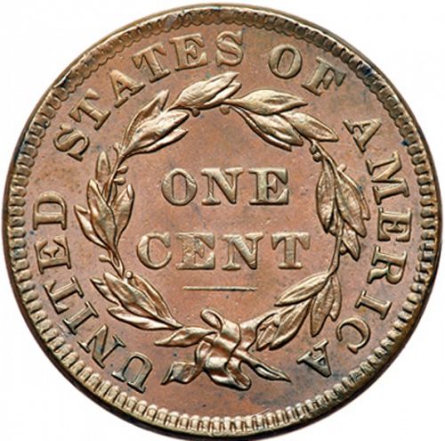 1 cent Reverse Image minted in UNITED STATES in 1836 (Coronet)  - The Coin Database