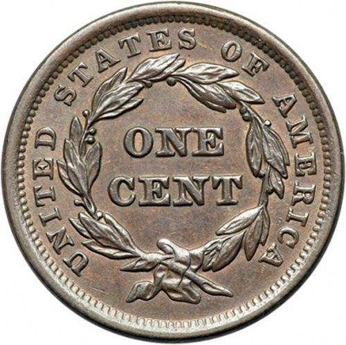 1 cent Reverse Image minted in UNITED STATES in 1841 (Braided Hair)  - The Coin Database