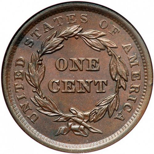 1 cent Reverse Image minted in UNITED STATES in 1842 (Braided Hair)  - The Coin Database