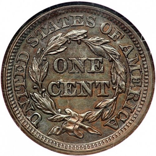 1 cent Reverse Image minted in UNITED STATES in 1849 (Braided Hair)  - The Coin Database