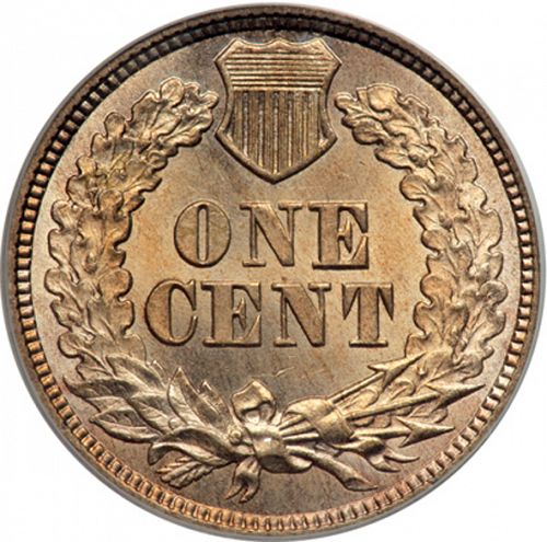 1 cent Reverse Image minted in UNITED STATES in 1860 (Indian Head - Copper)  - The Coin Database