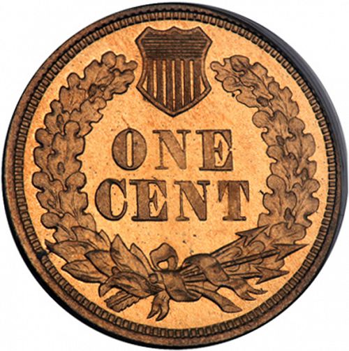 1 cent Reverse Image minted in UNITED STATES in 1862 (Indian Head - Copper)  - The Coin Database