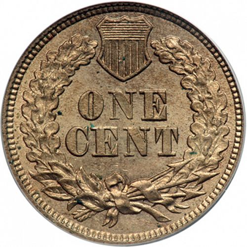 1 cent Reverse Image minted in UNITED STATES in 1863 (Indian Head - Copper)  - The Coin Database