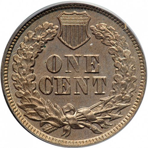 1 cent Reverse Image minted in UNITED STATES in 1864 (Indian Head - Copper)  - The Coin Database