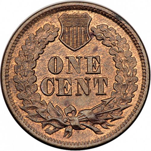 1 cent Reverse Image minted in UNITED STATES in 1864 (Indian Head - Bronze)  - The Coin Database