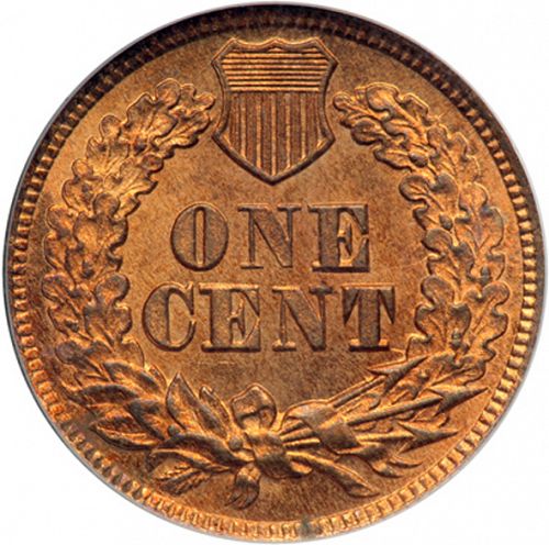 1 cent Reverse Image minted in UNITED STATES in 1866 (Indian Head - Bronze)  - The Coin Database