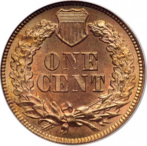 1 cent Reverse Image minted in UNITED STATES in 1867 (Indian Head - Bronze)  - The Coin Database