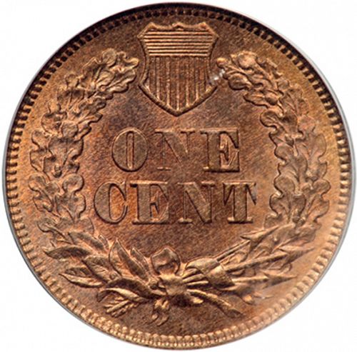 1 cent Reverse Image minted in UNITED STATES in 1868 (Indian Head - Bronze)  - The Coin Database