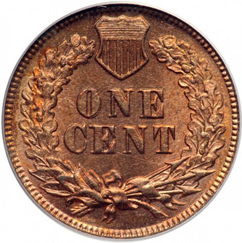 1 cent Reverse Image minted in UNITED STATES in 1870 (Indian Head)  - The Coin Database
