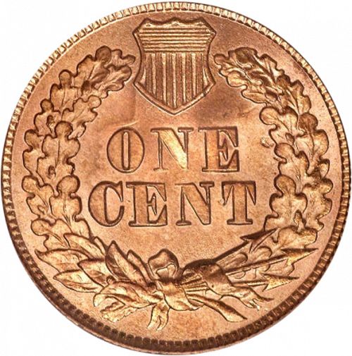 1 cent Reverse Image minted in UNITED STATES in 1877 (Indian Head)  - The Coin Database