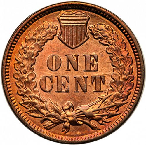 1 cent Reverse Image minted in UNITED STATES in 1881 (Indian Head)  - The Coin Database
