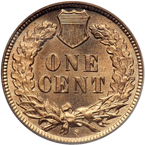 1 cent Reverse Image minted in UNITED STATES in 1908S (Indian Head)  - The Coin Database