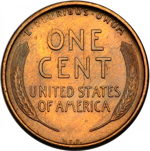 1 cent Reverse Image minted in UNITED STATES in 1909S (Lincoln - VDB)  - The Coin Database