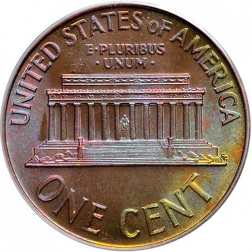 1 cent Reverse Image minted in UNITED STATES in 1965 (Lincoln - Memorial Reverse)  - The Coin Database