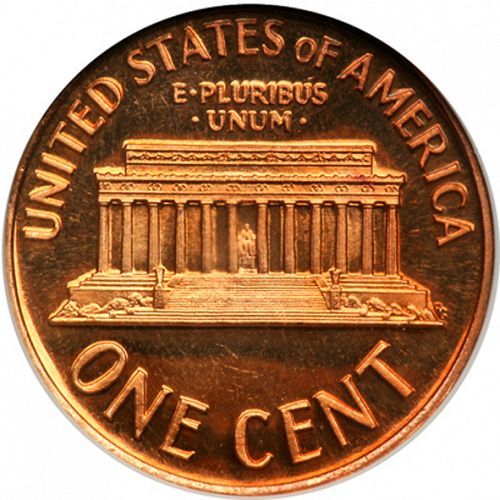 1 cent Reverse Image minted in UNITED STATES in 1966 (Lincoln - Memorial Reverse)  - The Coin Database